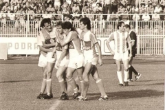 Spartak - Crvena zvezda 1-1, 17.08.1986, radost Spartakovih fudbalera nakon izjednačujućeg gola Čave Dimitrijevića